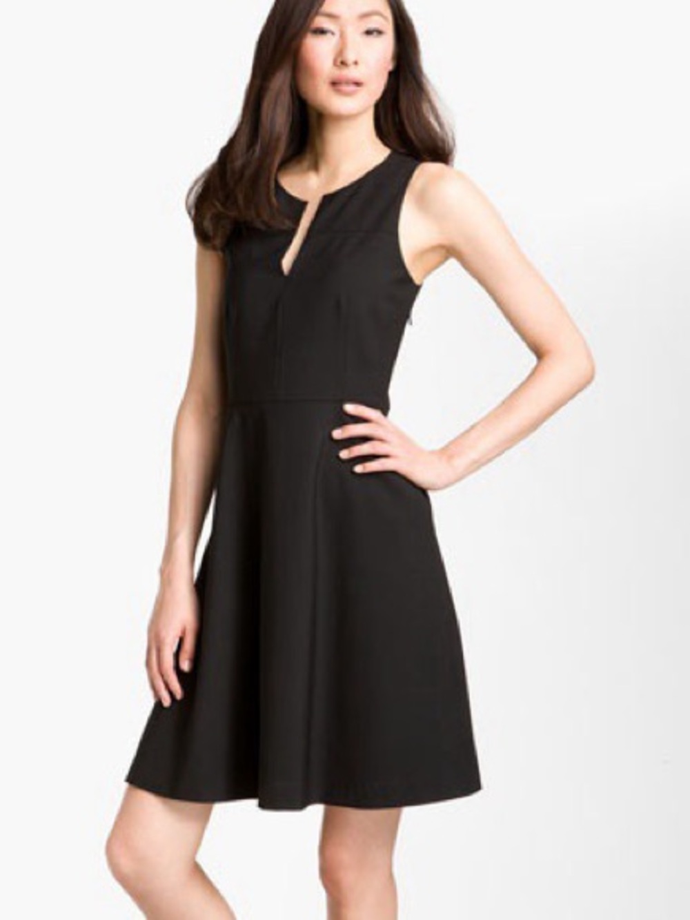 Theory Black Sleeveless  Fit-and-Flare Dress